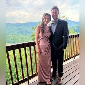 Revelry Rory Bridesmaid Dress (Rose Quartz satin)